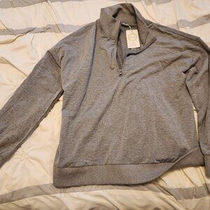 Women's gray half zip pullover - size large